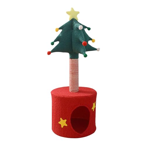 Katzen Weihnachtsbaum,Indoor Weihnachts Kratzpfosten mit weichem Schlafplatz - Kuscheltier Für Kätzchen Haustier Deko Weihnachten Geburtstag Halloween von Generic