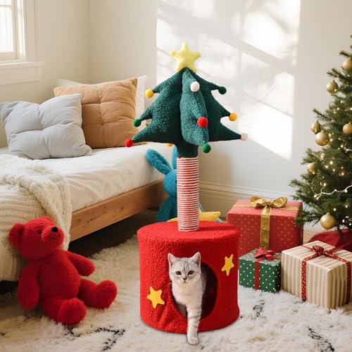 Katzen Weihnachtsbaum - Indoor Katzen Adventsbaum Spielzeug - Kuscheltier Für Kätzchen Haustier Deko Weihnachten Geburtstag Halloween von Generic
