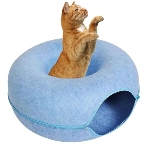 KatzenDonut-Tunnel – Katzen-Katzenbett, Tunnel aus Donut | rundes Katzenbett aus Filz mit Tunnel in Donutform, abnehmbar und atmungsaktiv, Katzentunnel, waschbar, Katzenspielzeug KatzenDonut-Tunnel – Katzen-Katzenbett, Tunnel aus Donut | rundes Katzenbett aus Filz mit Tunnel in Donutform, abnehmbar und atmungsaktiv, Katzentunnel, waschbar, Katzenspielzeug von Generic