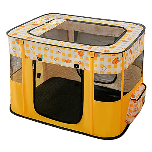 Katzenausbuchtungsraum, Faltbares Katzenhaus Entfernbarer Oberlicht Gittertuch View Fenster Oxford Stoff Atmungsable Tür für Hunde für Zuhause (Yellow) von Generic