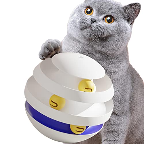 Katzenball Track – Kätzchen Puzzle Spielzeug – Katzenspielzeug Track Bälle, drei Schichten Kreise, Geburtstag für Katzenliebhaber von Generic