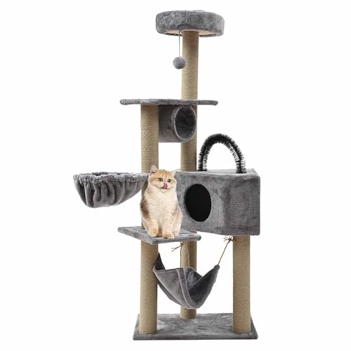 Katzenbaum-Aktivitätszentrum, Kätzchen-Kletterturm, Spielgerüst mit Katzenspielzeug, 160 cm Katzenkratzbaum mit Bett/Tunnel/Wohnung/Hängematte Katzenbaum-Aktivitätszentrum, Kätzchen-Kletterturm, Spielgerüst mit Katzenspielzeug, 160 cm Katzenkratzbaum mit Bett/Tunnel/Wohnung/Hängematte von Generic