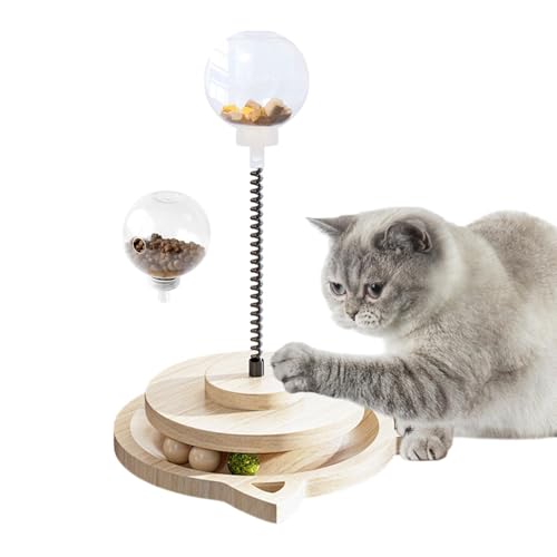Katzenbehandlungspenser, Cat behandeln Puzzle | Federkatze -Puzzle für Leckereien | Outdoor -Hundespielzeug mit Rollscheibe, Lebensmittelabgabespielzeug, Haustiernahrung Ball, Haustieraktivität für La von Generic