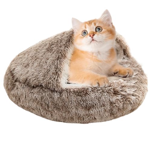 Katzenbett,Katzenbett mit Kapuze - Bequemes Muschelbett für Haustier | Kleine Hundehütte für den Innenbereich, überdachtes Hundekatzenbett, Bequeme Hundehütte Katzenbett,Katzenbett mit Kapuze - Bequemes Muschelbett für Haustier | Kleine Hundehütte für den Innenbereich, überdachtes Hundekatzenbett, Bequeme Hundehütte von Generic