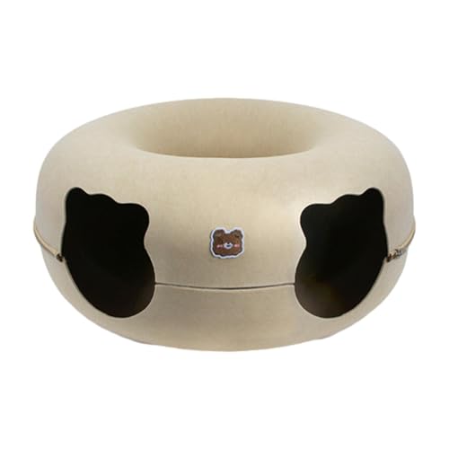 Katzenbett Donut Cave – Katzenhaus, weich und bequem, Katzenhöhle, waschbar | abnehmbarer runder Tunnel für Katzen, Versteck für Katzen für drinnen und draußen von Generic