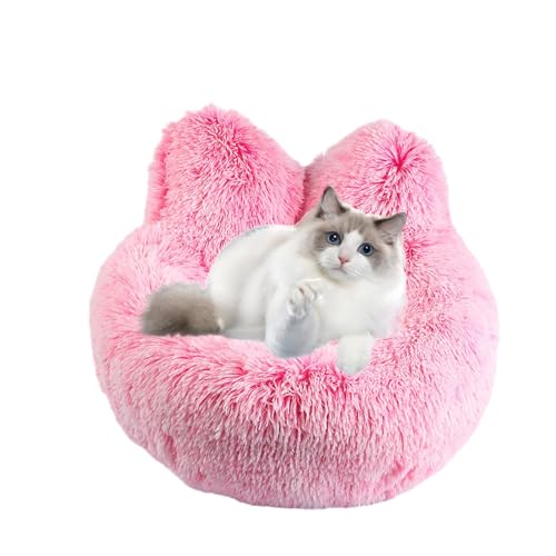 Katzenbett aus Plüsch, Katzenhöhle aus Plüsch – Katzenohren-Design, rutschfest, waschbare Höhle für Haustiere, bequemes Katzennest für Kätzchen, Hive Katzenbett aus Plüsch, Katzenhöhle aus Plüsch – Katzenohren-Design, rutschfest, waschbare Höhle für Haustiere, bequemes Katzennest für Kätzchen, Hive von Generic