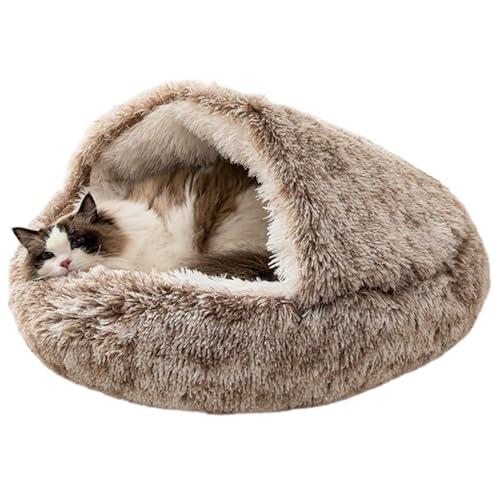 Katzenbett mit Kapuze, überdachtes Katzenbett - Bequemes Muschelbett für Haustier,Kleine Hundehütte für den Innenbereich, überdachtes Hundekatzenbett, Bequeme Hundehütte Katzenbett mit Kapuze, überdachtes Katzenbett - Bequemes Muschelbett für Haustier,Kleine Hundehütte für den Innenbereich, überdachtes Hundekatzenbett, Bequeme Hundehütte von Generic
