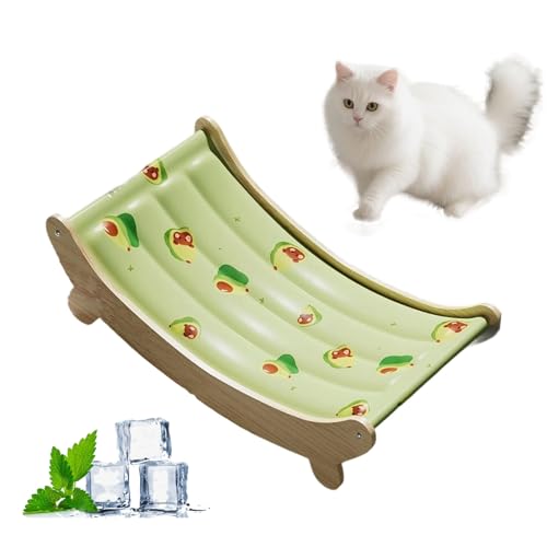 Katzenbett und Hundebett Erhöht, Katzenkorb mit Kühlmatte, Katzenliege, Katzenschlafplatzfür Katzen und Kleine Hunde, Perfekt für heißes Wetter, für Zuhause (Grün, 49x32x11cm) von Generic