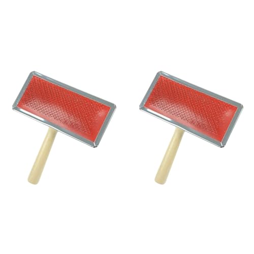 Katzenbürste 13CM, Selbstreinigende Hundebürste Zupfbürste 4 Stück Entfernt Unterwolle Katzenkamm, Self Cleaning Slicker Brush für Katzen Hunde Lange/Kurzhaar (13CM,2 Stück) von Generic