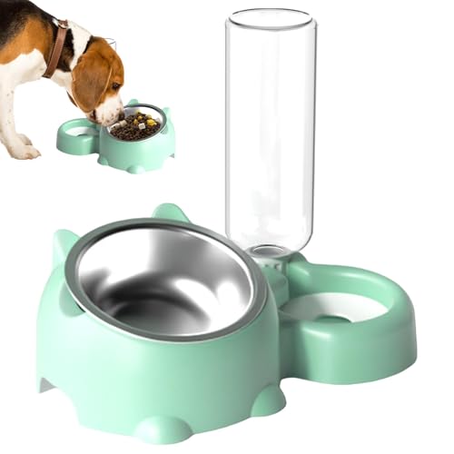 Katzenfutter- und Wassernapf-Set, Haustiernapf | 16 Grad geneigter Futternapf mit Wasserspender | Abnehmbarer Katzennapf, Futterspender für Haustiere Katzenfutter- und Wassernapf-Set, Haustiernapf | 16 Grad geneigter Futternapf mit Wasserspender | Abnehmbarer Katzennapf, Futterspender für Haustiere von Generic