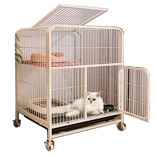 Katzengehege Für Draußen Umschlossen Mit Hochwertigen Universalrädern，Mehrschichtiger Speicherplatz, Freie Partitionierung，Langlebig, Geeignet Für Katzen, Hunde ( Size : 70*55*75cm-White , Color : Typ von Generic