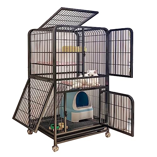 Katzengehege Für Draußen Umschlossen Mit Hochwertigen Universalrädern,Mehrschichtiger Speicherplatz, Freie Partitionierung,Langlebig, Geeignet Für Katzen, Hunde ( Size : 78*54*137cm-Black , Color : Ty Katzengehege Für Draußen Umschlossen Mit Hochwertigen Universalrädern,Mehrschichtiger Speicherplatz, Freie Partitionierung,Langlebig, Geeignet Für Katzen, Hunde ( Size : 78*54*137cm-Black , Color : Ty von Generic