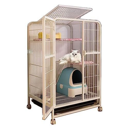 Katzengehege Für Draußen Umschlossen Mit Hochwertigen Universalrädern，Mehrschichtiger Speicherplatz, Freie Partitionierung，Langlebig, Geeignet Für Katzen, Hunde ( Size : 78*55*108cm-White , Color : Ty von Generic