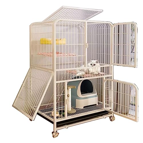 Katzengehege Für Draußen Umschlossen Mit Hochwertigen Universalrädern,Mehrschichtiger Speicherplatz, Freie Partitionierung,Langlebig, Geeignet Für Katzen, Hunde ( Size : 78*55*137cm-White , Color : Ty Katzengehege Für Draußen Umschlossen Mit Hochwertigen Universalrädern,Mehrschichtiger Speicherplatz, Freie Partitionierung,Langlebig, Geeignet Für Katzen, Hunde ( Size : 78*55*137cm-White , Color : Ty von Generic