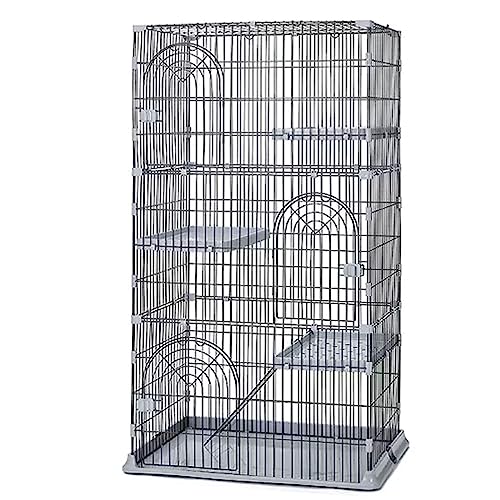 Katzengehege Für Katzen Draußen Fest Und Stabil,Federtürschloss Einfach Zu Installierende Kleintierkäfig，Geeignet for Katzen, Hunde, Kaninchen (Color : Grey, Size : 100 * 65 * 775cm) von Generic