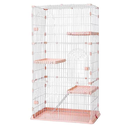 Katzengehege Für Katzen Draußen Fest Und Stabil,Federtürschloss Einfach Zu Installierende Kleintierkäfig，Geeignet for Katzen, Hunde, Kaninchen (Color : Pink, Size : 100 * 65 * 775cm) von Generic