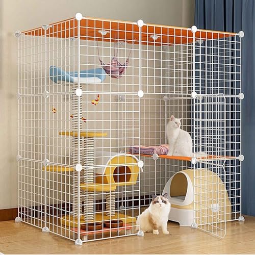 Katzengehege Indoor Katzenkäfig Großer 3-4 Stöckig Katzenauslauf Balkon,Katzenlaufstall mit Dichtem,Kleintierkäfig für Kaninchen,Welpen Katzengehege Indoor Katzenkäfig Großer 3-4 Stöckig Katzenauslauf Balkon,Katzenlaufstall mit Dichtem,Kleintierkäfig für Kaninchen,Welpen von Generic