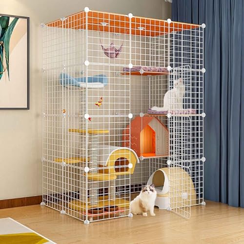 Katzengehege Indoor Katzenkäfig Großer 3-4 Stöckig Katzenauslauf Balkon,Katzenlaufstall mit Dichtem,Kleintierkäfig für Kaninchen,Welpen Katzengehege Indoor Katzenkäfig Großer 3-4 Stöckig Katzenauslauf Balkon,Katzenlaufstall mit Dichtem,Kleintierkäfig für Kaninchen,Welpen von Generic