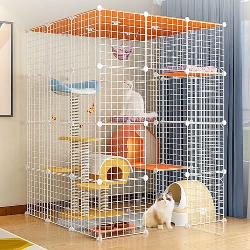 Katzengehege Indoor Katzenkäfig Großer 3-4 Stöckig Katzenauslauf Balkon,Katzenlaufstall mit Dichtem,Kleintierkäfig für Kaninchen,Welpen Katzengehege Indoor Katzenkäfig Großer 3-4 Stöckig Katzenauslauf Balkon,Katzenlaufstall mit Dichtem,Kleintierkäfig für Kaninchen,Welpen von Generic