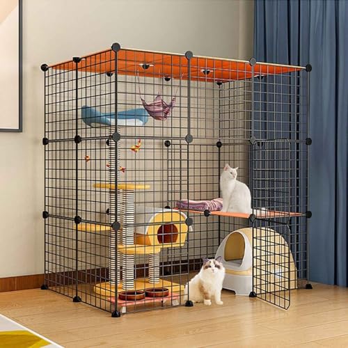 Katzengehege Indoor Katzenkäfig Großer 3-4 Stöckig Katzenauslauf Balkon,Katzenlaufstall mit Dichtem,Kleintierkäfig für Kaninchen,Welpen Katzengehege Indoor Katzenkäfig Großer 3-4 Stöckig Katzenauslauf Balkon,Katzenlaufstall mit Dichtem,Kleintierkäfig für Kaninchen,Welpen von Generic