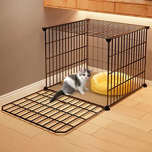 Katzengehege Indoor Kitten XXL Balkon Freigehege Kaninchen Auslaufgitter Laufkäfig Gittergehege Hasen Meerschweinchen Welpenauslauf DIY, Perfekt für Welpentraining (Color : A, Size : 47 * 37 * 37cm) von Generic