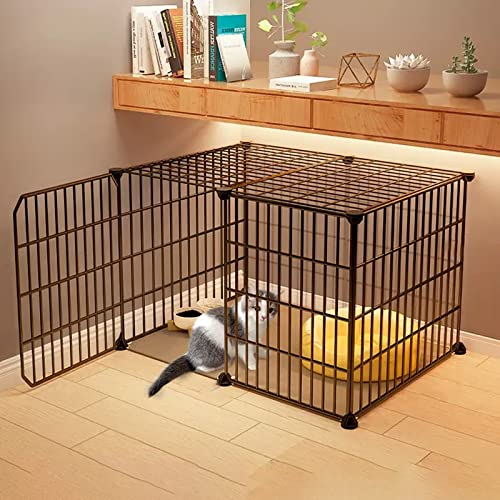 Katzengehege Indoor Kitten XXL Balkon Freigehege Kaninchen Auslaufgitter Laufkäfig Gittergehege Hasen Meerschweinchen Welpenauslauf DIY, Perfekt für Welpentraining (Color : B, Size : 74 * 37 * 37cm) von Generic