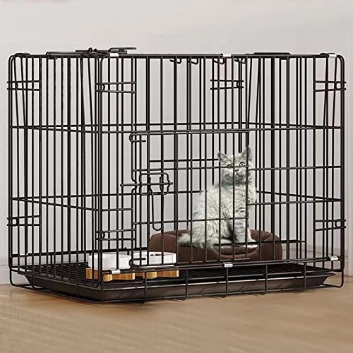Katzengehege Indoor Outdoor Groß Metall Hundekäfig Faltbar Hundebox mit 2 Türen Gitterbox Hunde Katzen, Kleintiere Transportkäfig Auto Tierkäfig mit Bodenschale (Color : Black, Size : 59 * 40 * 50cm) Katzengehege Indoor Outdoor Groß Metall Hundekäfig Faltbar Hundebox mit 2 Türen Gitterbox Hunde Katzen, Kleintiere Transportkäfig Auto Tierkäfig mit Bodenschale (Color : Black, Size : 59 * 40 * 50cm) von Generic