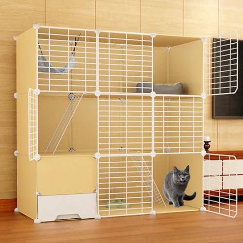 Katzengehege Outdoor, 3-stöckiger Abnehmbarer Haustier-Laufstall for Den Innenbereich, Halbgeschlossene Katzennester Aus Metallgeflecht Und Kunststoffplatten, Vollständig Geschlossene Katzentoilette Katzengehege Outdoor, 3-stöckiger Abnehmbarer Haustier-Laufstall for Den Innenbereich, Halbgeschlossene Katzennester Aus Metallgeflecht Und Kunststoffplatten, Vollständig Geschlossene Katzentoilette von Generic