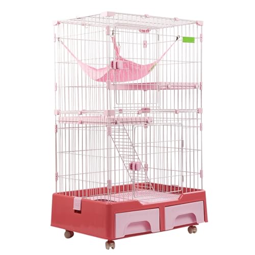 Katzengehege Outdoor, Katzentransportbox Mit Schublade, Katzentoilette Und Aufbewahrungsbox, Katzenlaufstall, Katzenkäfige Aus Metall Mit Extra Großer Hängematte, Käfig for Katzen for 1–2 Katzen von Generic