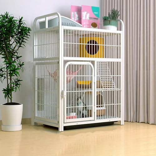 Katzengehege Outdoor Groß Aus Metall mit Stauraum und Robuste Katzenhütte for Den Innen- und Außenbereich for Kleintiere(White,78 * 52 * 101cm) von Generic