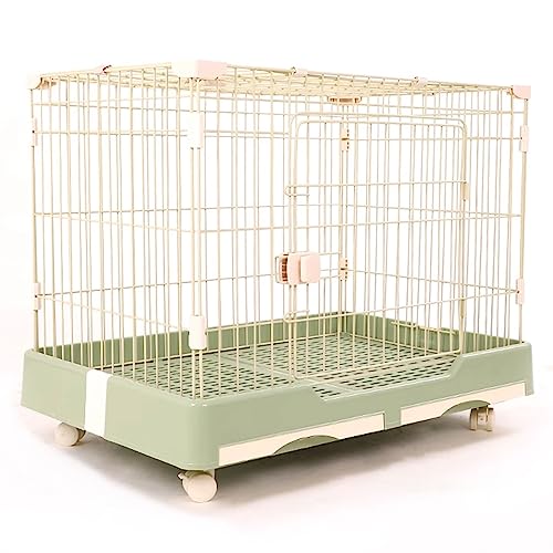 Katzengehege Outdoor mit Um 360° Drehbaren Rollen, mit Doppeltüren und Schubladen, Mit Oberlicht für Einfache Interaktion Geeignet für Große Hunde, Katzen (Color : Green, Size : 82 * 57 * 65cm) von Generic