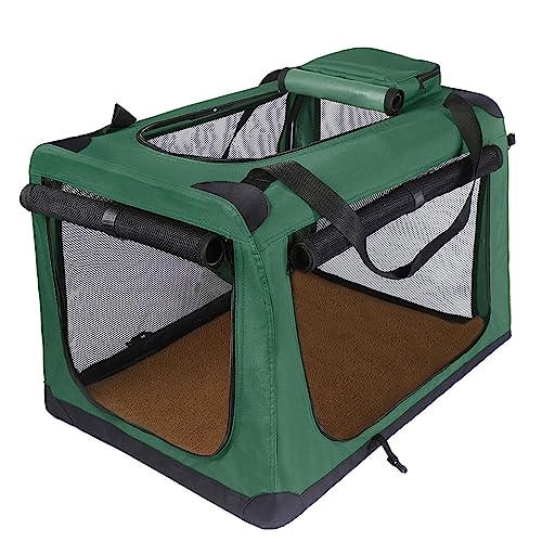 Katzengehege for Draußen Hergestellt aus Stahlrohr + Oxford-Stoff + Polyester-Netzmaterial Zusammenklappbar Verschleißfest und Kratzfest für Mittelgroße Katzen ( Color : Dark green , Size : 82*58*58cm von Generic