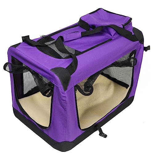 Katzengehege for Draußen Hergestellt aus Stahlrohr + Oxford-Stoff + Polyester-Netzmaterial Zusammenklappbar Verschleißfest und Kratzfest für Mittelgroße Katzen (Color : Purple, Size : 40 * 30 * 30cm) von Generic