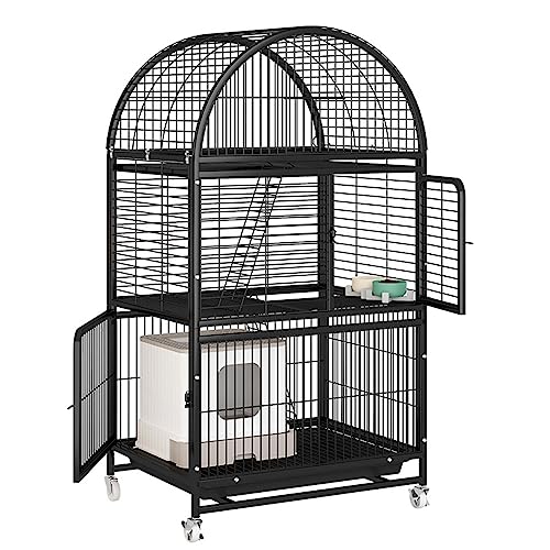 Katzengehege for Draußen aus Stahlrohr mit Universalrädern und Kollisionssichere Türschlösser Leicht Zu Bewegen, Partitionierung auf Mehreren Ebenen,Geeignet for Katzen, Hunde (Color : Black, Size : Katzengehege for Draußen aus Stahlrohr mit Universalrädern und Kollisionssichere Türschlösser Leicht Zu Bewegen, Partitionierung auf Mehreren Ebenen,Geeignet for Katzen, Hunde (Color : Black, Size : von Generic