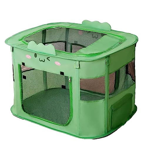 Katzengehege für Draußen aus Oxford-Stoffmaterial, Staubdicht und Atmungsaktiv, Faltbarer Katzenzelt Outdoor, Geeignet Pour Welpen, Hunde, Katzen, Häschen, 5 Farben ( Color : Green , Size : 90*70*60 c von Generic