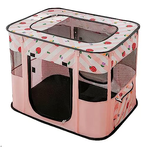 Katzengehege für Draußen aus Oxford-Stoffmaterial, Staubdicht und Atmungsaktiv, Faltbarer Katzenzelt Outdoor, Geeignet Pour Welpen, Hunde, Katzen, Häschen, 5 Farben ( Color : Pink , Size : 110*85*60 c Katzengehege für Draußen aus Oxford-Stoffmaterial, Staubdicht und Atmungsaktiv, Faltbarer Katzenzelt Outdoor, Geeignet Pour Welpen, Hunde, Katzen, Häschen, 5 Farben ( Color : Pink , Size : 110*85*60 c von Generic