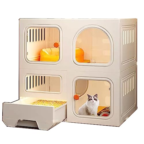 Katzengehege für Draußen mit Katzentoilette，Atmungsaktives, transparentes Sichtfenster，Großer Raum, Freie Aufteilung for Haustierkatzen, Hunde, Kaninchen (Size : 71 * 46.5 * 71cm, Color : Type C) von Generic