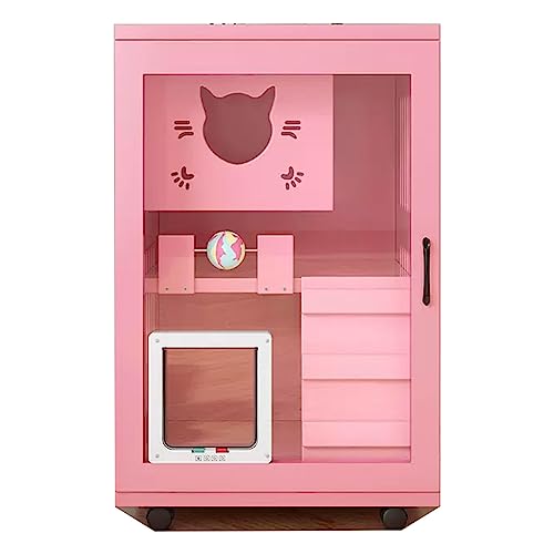 Katzengehege für Draußen mit Schwenkbaren Rädern und Freier Tür,Transparent, Sichtbar und Atmungsaktiv,Katzen Kommen und Gehen frei Geeignet für Katzen, Hunde (Color : Pink, Size : 90 * 60 * 60cm) Katzengehege für Draußen mit Schwenkbaren Rädern und Freier Tür,Transparent, Sichtbar und Atmungsaktiv,Katzen Kommen und Gehen frei Geeignet für Katzen, Hunde (Color : Pink, Size : 90 * 60 * 60cm) von Generic
