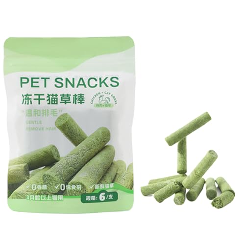 Katzengrasstangen - Haarballkontrolle, Natürliche Freeze -getrocknete Hühnchenkauen | Appetit -Boosting -Snack, Mundhygiene -Hilfsmittel Für Innenkätzchen Und Erwachsene Katzen, Zahnreinigung Zahnpfle von Generic