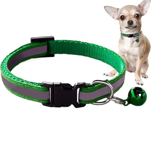Katzenhalsband, reflektierendes Hundehalsband mit Glöckchen, reflektierendes Nylon, leicht, niedlich, Schnellverschluss, Haustierzubehör für Welpen, Kätzchen, Halskette, Schleife von Generic