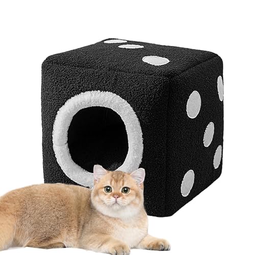 Katzenhaus – Hundehaus aus Plüsch, faltbar in Würfelform, weiches Winter-Hundebett zum Schlafen, Ausruhen, Nickerchen und Entspannen, tragbares Katzenbett Katzenhaus – Hundehaus aus Plüsch, faltbar in Würfelform, weiches Winter-Hundebett zum Schlafen, Ausruhen, Nickerchen und Entspannen, tragbares Katzenbett von Generic