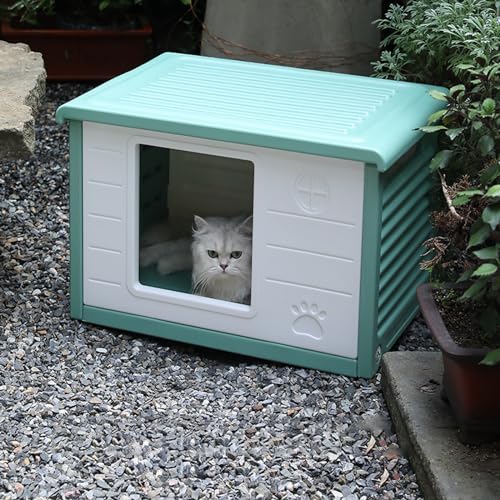 Katzenhaus Im Freien, Abnehmbare Katzenvilla Aus Kunststoff Katze Katzenhöle Katzenversteck Villa De Luxe Haus Für Katzen Draußen Winterfest Katzenhütte Maße 60.5 * 42 * 40.5 cm(Color:Green,Size:A) Katzenhaus Im Freien, Abnehmbare Katzenvilla Aus Kunststoff Katze Katzenhöle Katzenversteck Villa De Luxe Haus Für Katzen Draußen Winterfest Katzenhütte Maße 60.5 * 42 * 40.5 cm(Color:Green,Size:A) von Generic