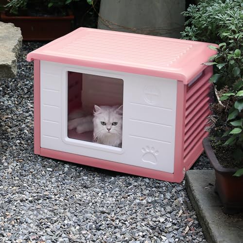 Katzenhaus Im Freien, Abnehmbare Katzenvilla Aus Kunststoff Katze Katzenhöle Katzenversteck Villa De Luxe Haus Für Katzen Draußen Winterfest Katzenhütte Maße 60.5 * 42 * 40.5 cm(Color:Pinks,Size:A) Katzenhaus Im Freien, Abnehmbare Katzenvilla Aus Kunststoff Katze Katzenhöle Katzenversteck Villa De Luxe Haus Für Katzen Draußen Winterfest Katzenhütte Maße 60.5 * 42 * 40.5 cm(Color:Pinks,Size:A) von Generic