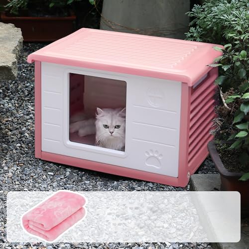 Katzenhaus Im Freien, Abnehmbare Katzenvilla Aus Kunststoff Katze Katzenhöle Katzenversteck Villa De Luxe Haus Für Katzen Draußen Winterfest Katzenhütte Maße 60.5 * 42 * 40.5 Cm(Color:Pinks,Size:B (wi Katzenhaus Im Freien, Abnehmbare Katzenvilla Aus Kunststoff Katze Katzenhöle Katzenversteck Villa De Luxe Haus Für Katzen Draußen Winterfest Katzenhütte Maße 60.5 * 42 * 40.5 Cm(Color:Pinks,Size:B (wi von Generic