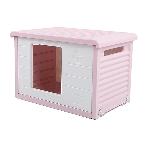 Katzenhaus Im Freien, Flachdach, Regensichere Schnalle, Wetterfeste Installation, Haustierhaus Im Freien für den Hof für 4 Jahreszeiten (PINK) von Generic