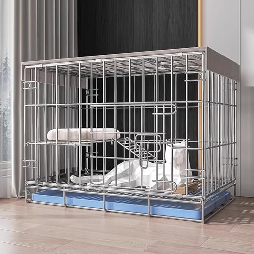 Katzenhaus Indoor 2 Etagen mit Abschließbarer Tür for Kaninchen, Freigehege für Kaninchen mit Dach, Leicht zu Reinigen, mit Abnehmbarem Tablett mit Oberlicht(60 * 42 * 50cm) von Generic