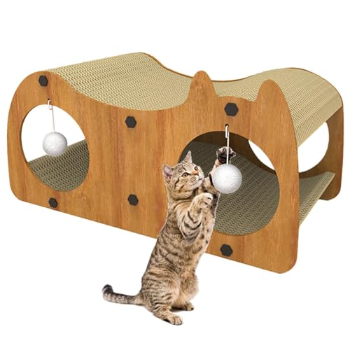 Katzenhaus für den Innenbereich – Katzentunnel aus Karton, integrierter Kratzbaum für Katzen | Kratzbaum für Katzen im Innenbereich zum Schutz von Möbeln, Spielen und Schlafen, 55 x 29 x 25 cm Katzenhaus für den Innenbereich – Katzentunnel aus Karton, integrierter Kratzbaum für Katzen | Kratzbaum für Katzen im Innenbereich zum Schutz von Möbeln, Spielen und Schlafen, 55 x 29 x 25 cm von Generic