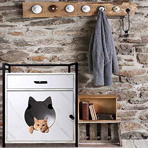 Katzenhaus & Beistelltisch – dekorativer Nachttisch für Katzen – Indoor-Haustierbox – Katzentoilette-Gehäuse – Funiture versteckte Haustierbox – Katzenmöbel Schrank – Kitty Waschraum von Generic