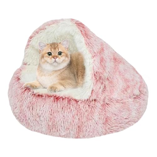 Katzenhöhlenbett | Katzenhaus | Wärmendes Haustierbett mit nicht zusammengeklapptem Bezug für Indoor-Katzen oder kleine Hunde, maschinenwaschbar, rutschfest, Langflor: 60 x 60 cm, Refer to description von Generic