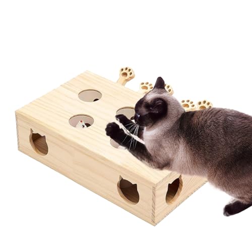 Katzenjagdspielzeug - hölzerne interaktive Katzenanreicherungsspielzeug | Pop -up -Mäuse, das Spiel für Innenkatzen und Kätzchen, natürliches Holz -Puzzle -Spielset, um Jagdinstinkte zu stimulieren, l Katzenjagdspielzeug - hölzerne interaktive Katzenanreicherungsspielzeug | Pop -up -Mäuse, das Spiel für Innenkatzen und Kätzchen, natürliches Holz -Puzzle -Spielset, um Jagdinstinkte zu stimulieren, l von Generic